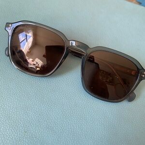 WPM Francis Stylish Sunglasses. Crystal blue with brown lenses.